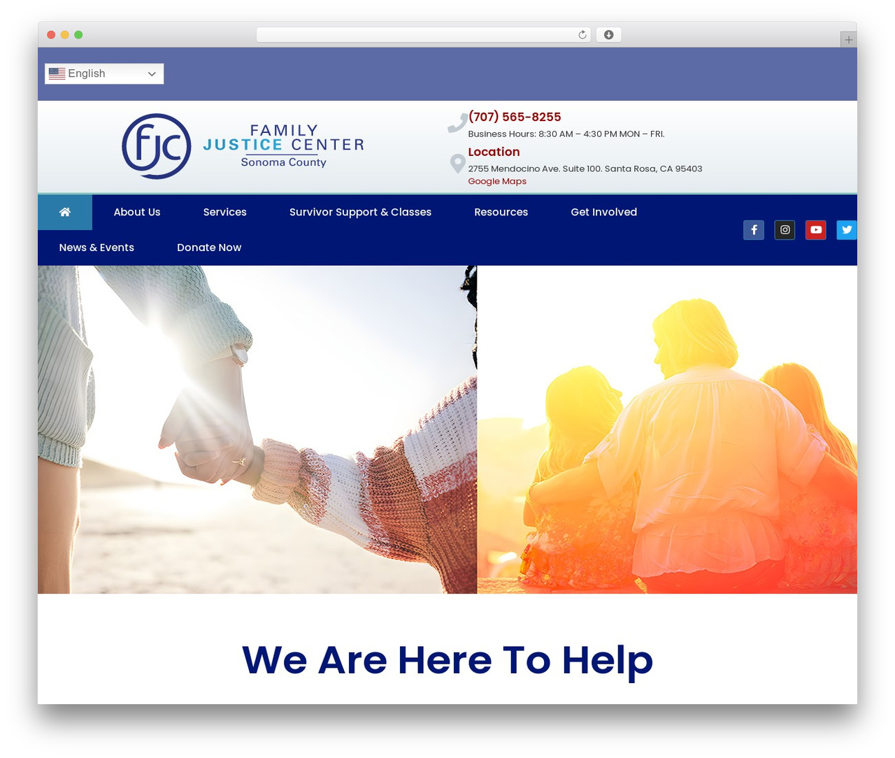 Sonoma County Family Justice Center WordPress website theme - fjcsc.org