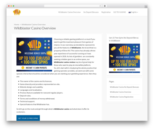 Coldbox WordPress gaming theme - casinowildblaster.com