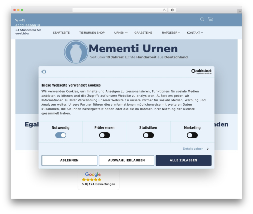 Wp mega menu pro WordPress plugin - mementi-urnen.de
