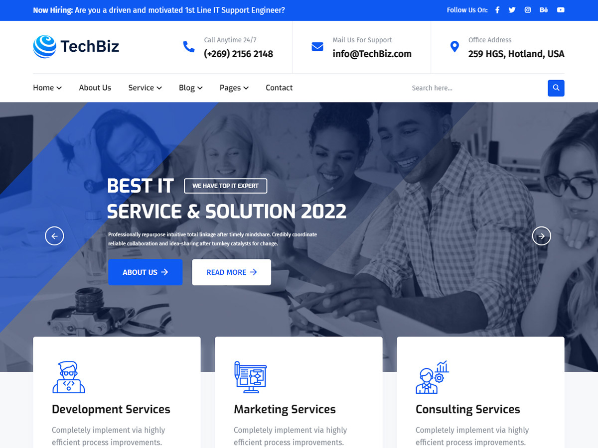 Theme WordPress Techbiz Child by Vecurosoft