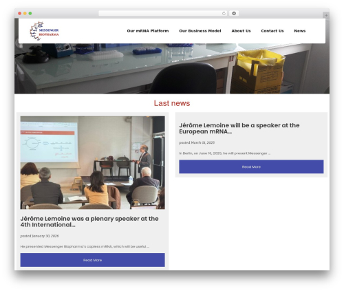 WordPress website theme Duplex - messengerbiopharma.com