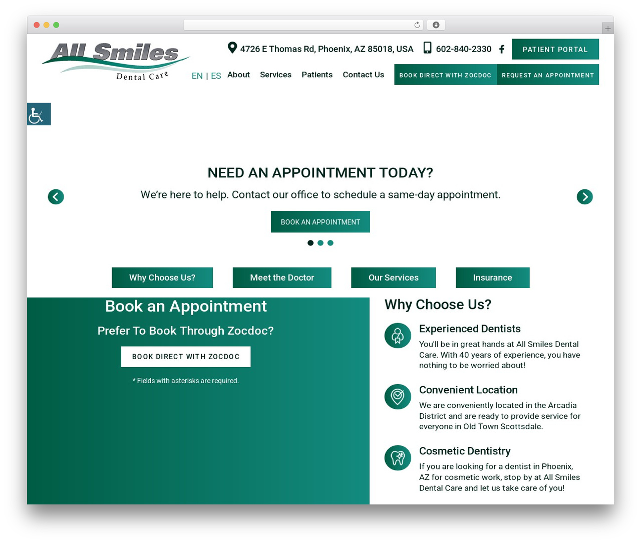 Theme 21 WordPress theme - allsmilesaz.net