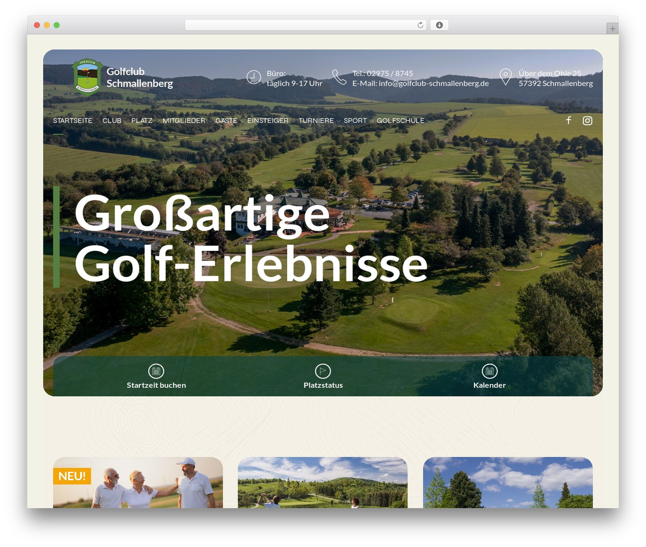 WordPress theme Campo Child - golfclub-schmallenberg.de