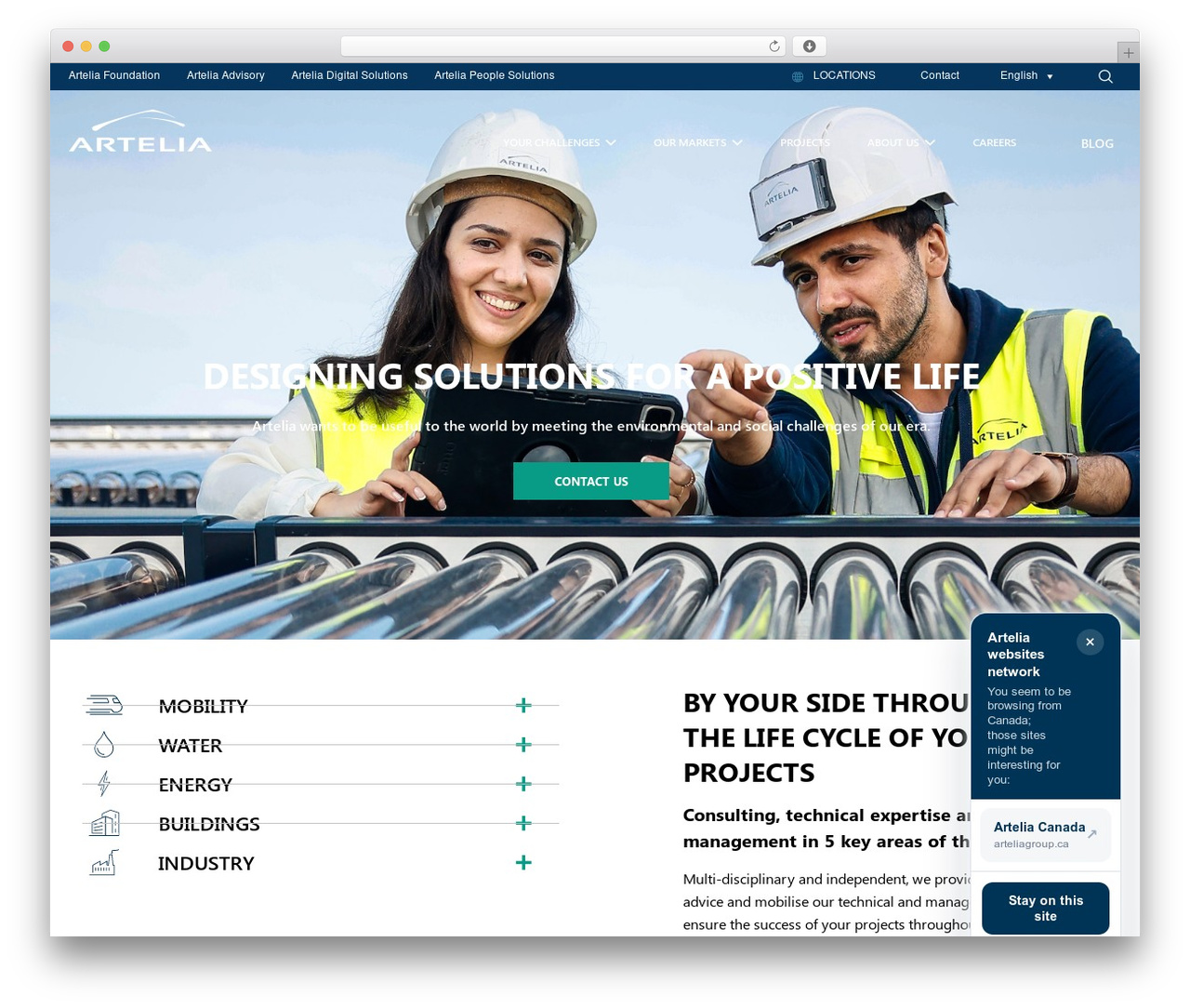 WordPress theme Artelia Corporate - www.arteliagroup.com