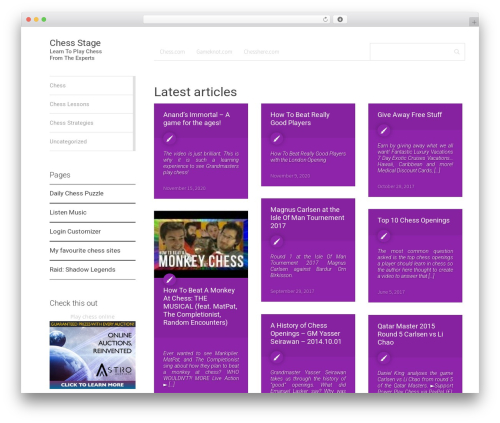 WordPress theme MaterialX - chessstage.com