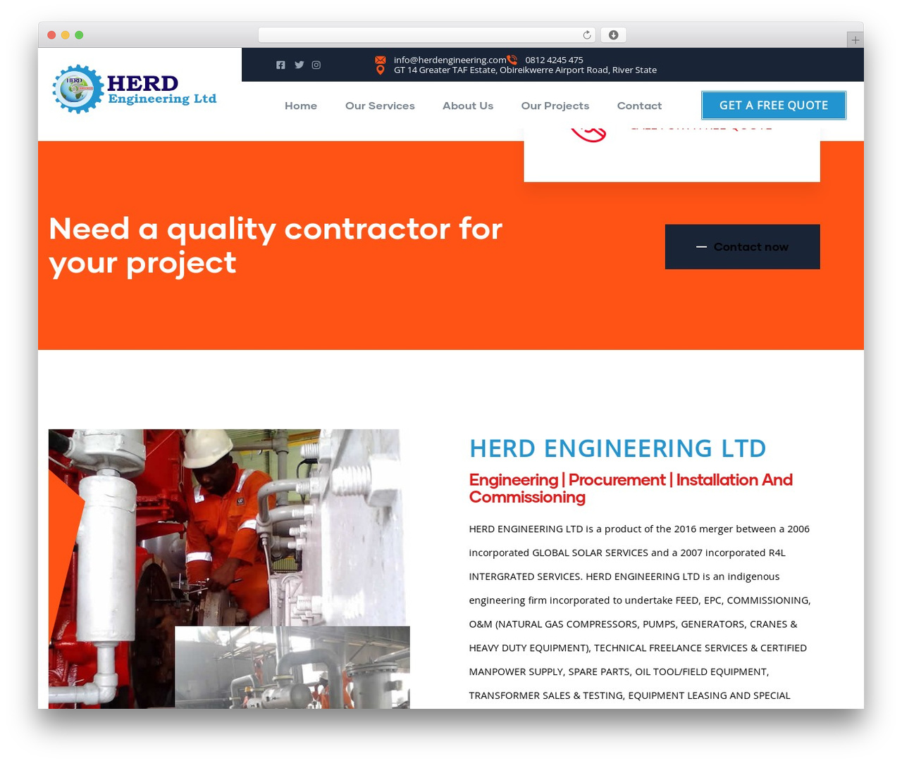WP theme Indutri - herdengineering.com