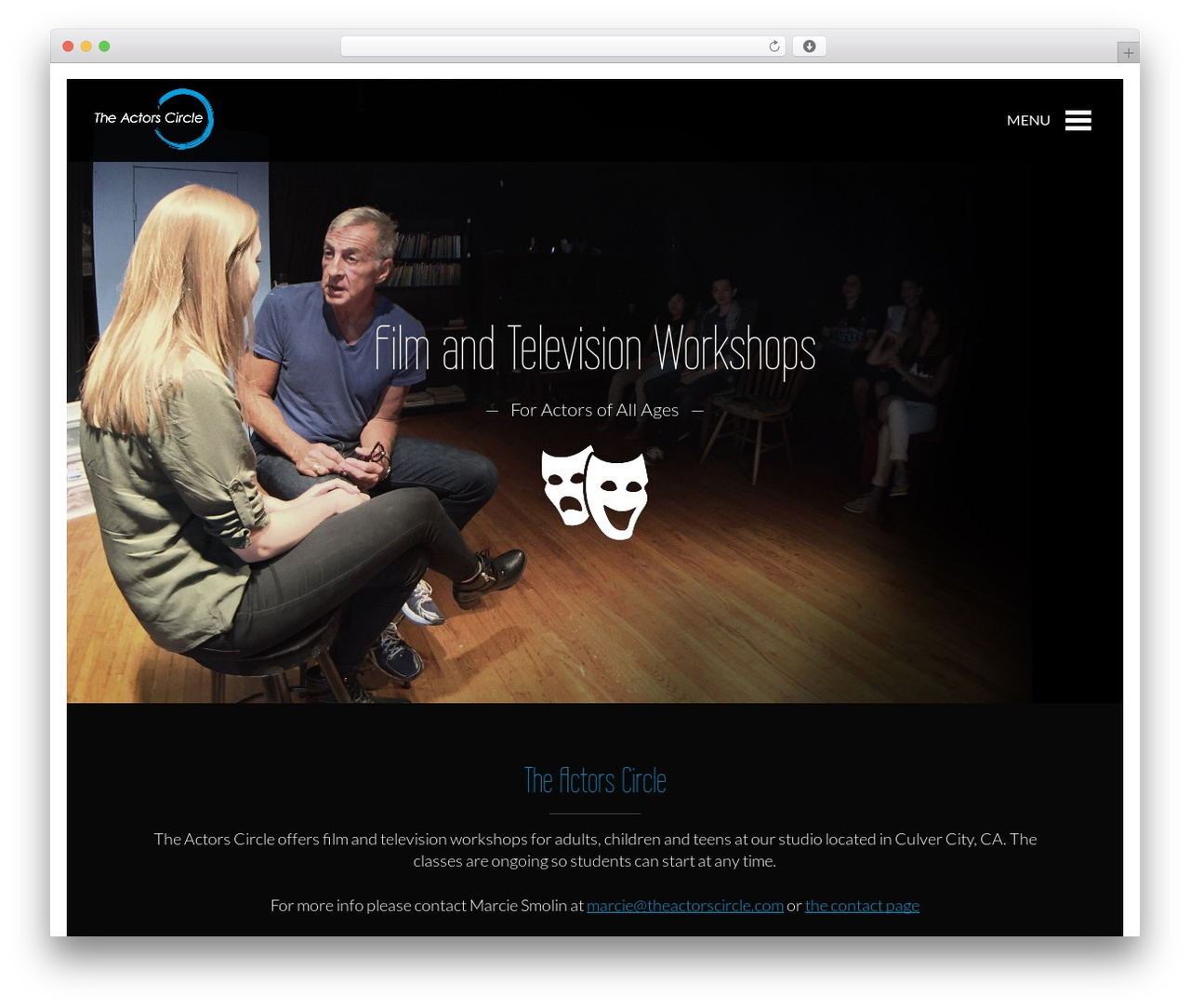 Framed WordPress theme - theactorscircle.com
