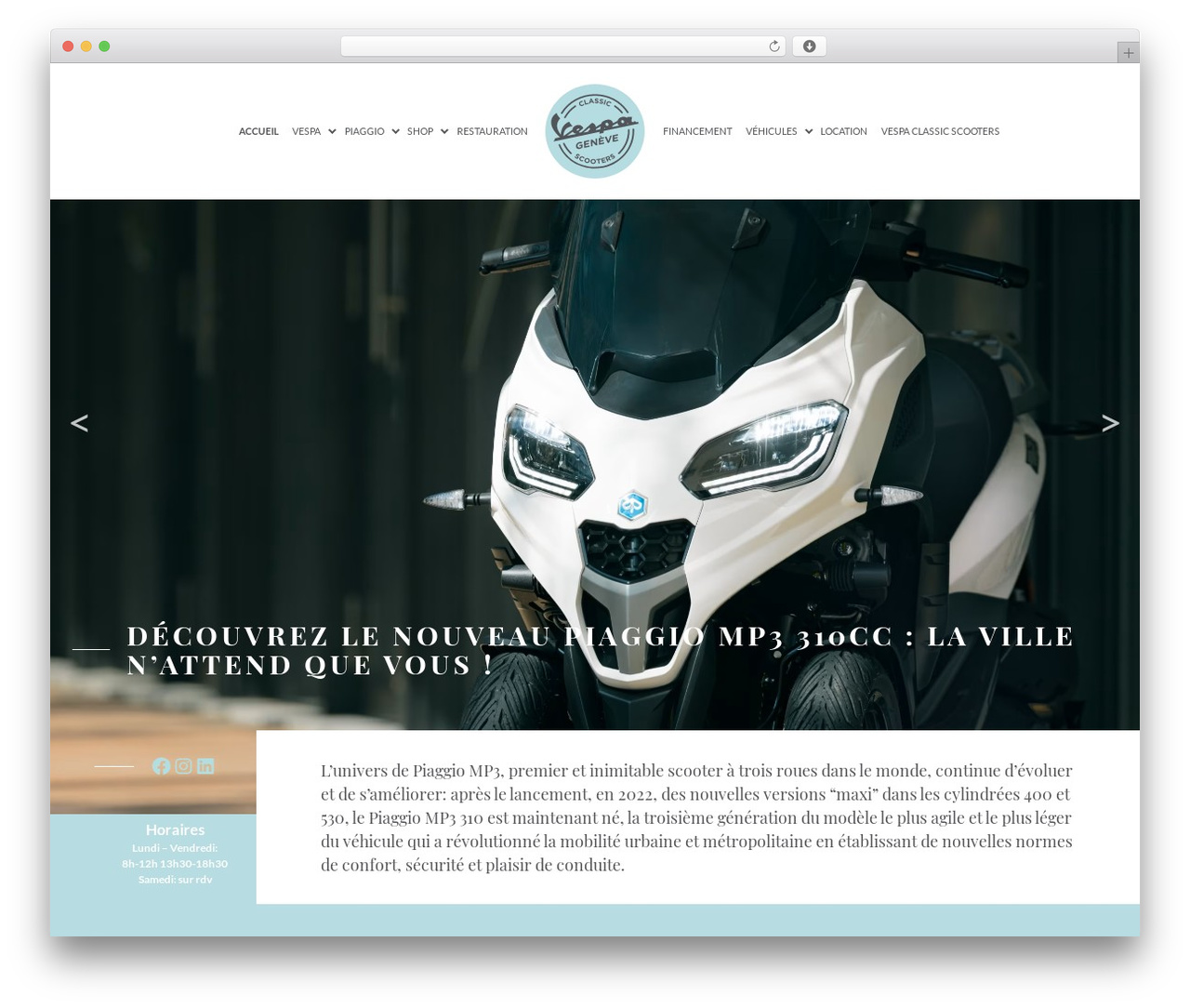 PMB theme WordPress - classicscooters.ch