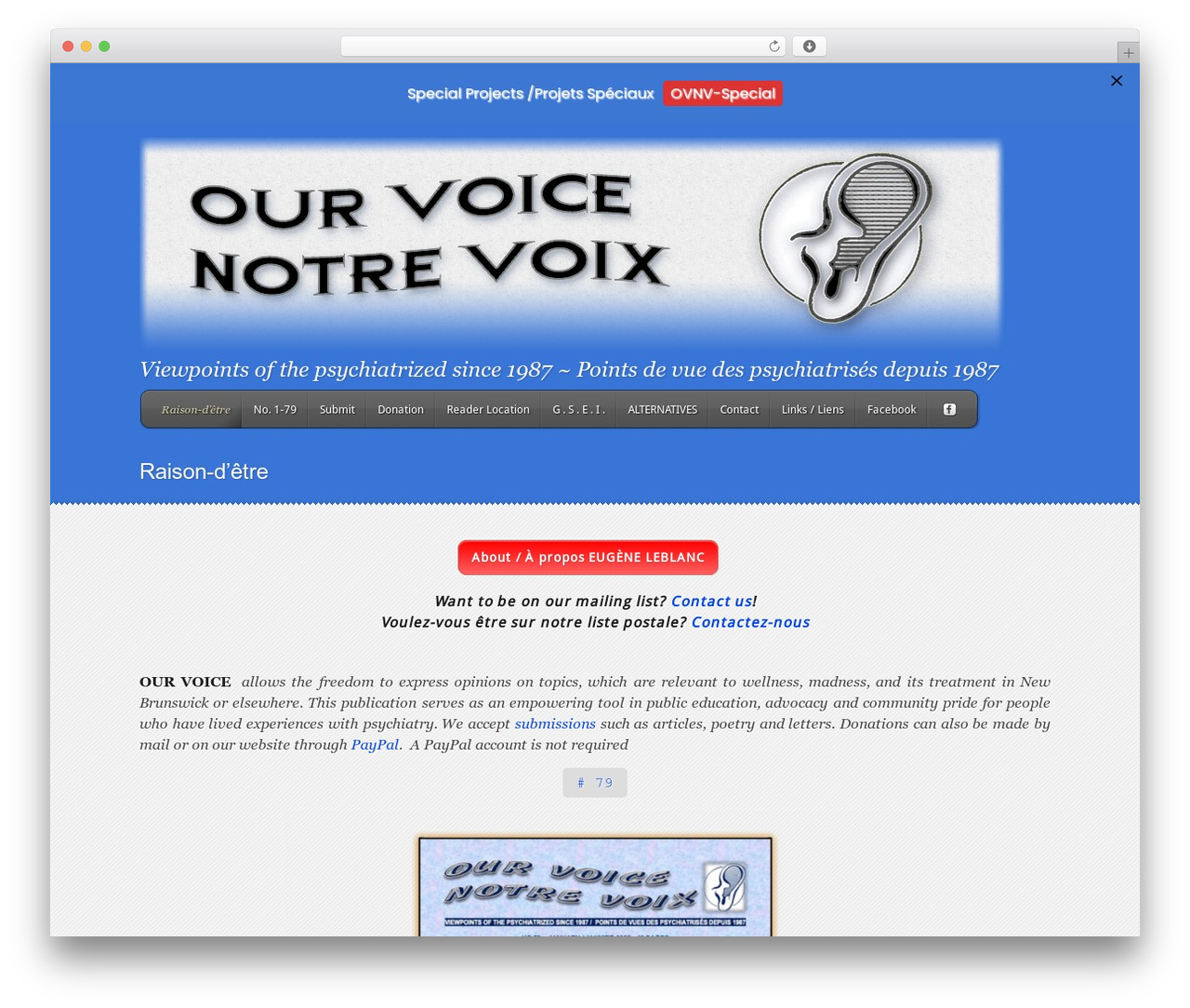 Feather WordPress theme - ourvoice-notrevoix.com