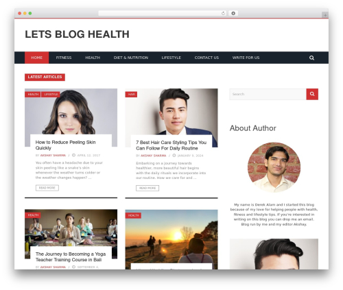 Gloria WP theme - letsbloghealth.com
