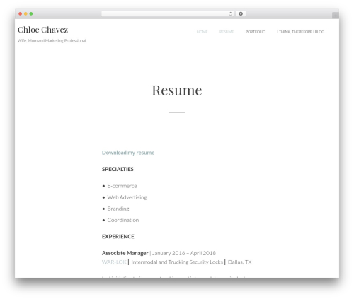 Simple Perle WordPress theme - chloechavez.com Simple Perle WordPress theme - chloechavez.com