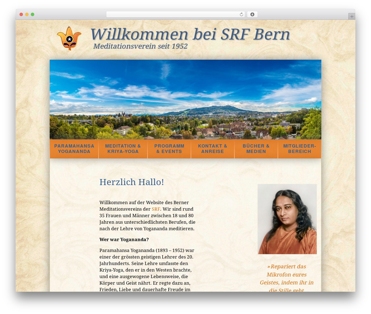 Theme WordPress SRF Bern - yogananda-bern.ch