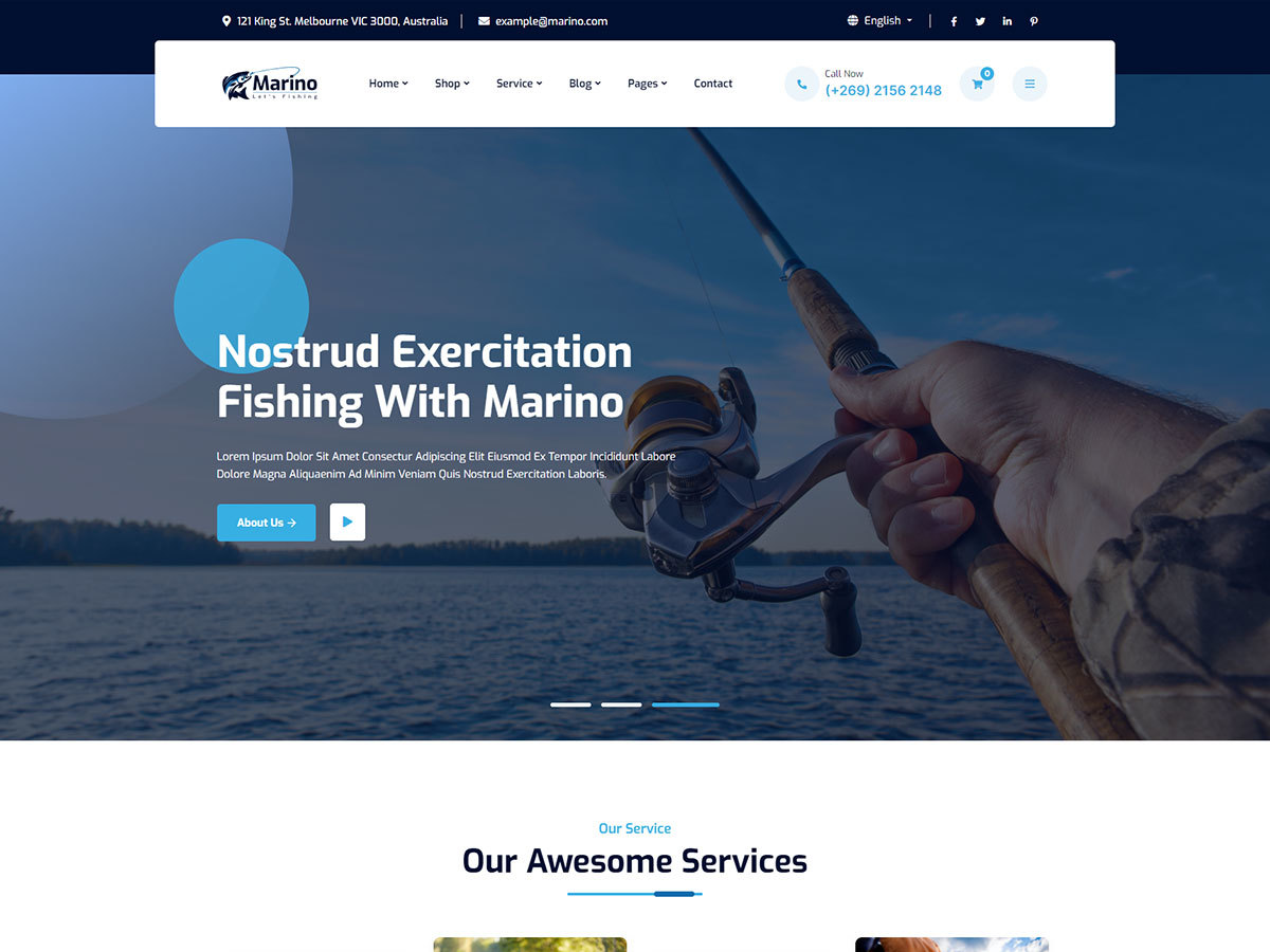 WordPress website theme Marino by Vecurosoft