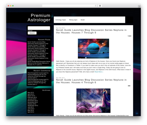 WordPress theme Corner - premiumastrologer.com