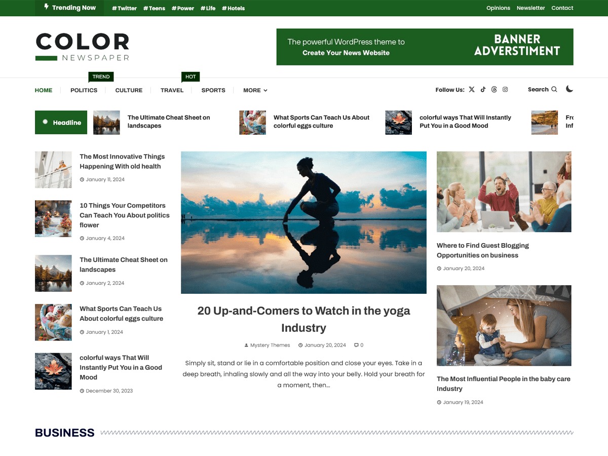 Color Newspaper WordPress magazine theme