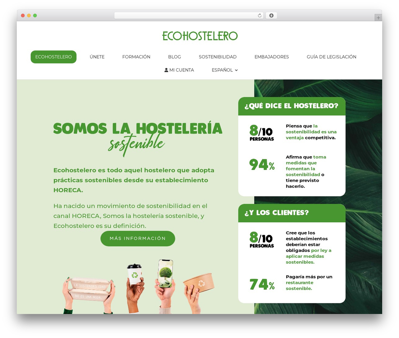 Divi WordPress theme - ecohostelero.com