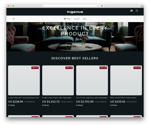 Botticelli WordPress store theme - ingenue.shop