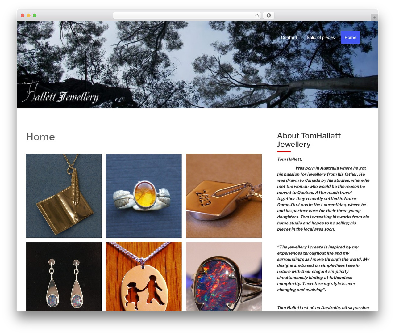 Elemento WordPress theme - tomhallettjewellery.com