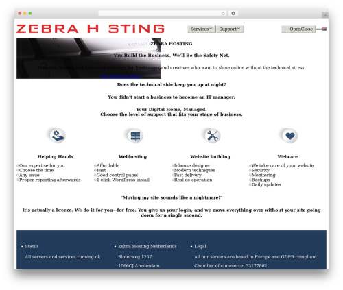 Etch Theme company WordPress theme - zebra.hosting