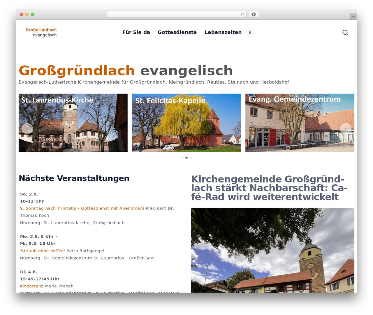 GutenType WordPress theme - grossgruendlach-evangelisch.de