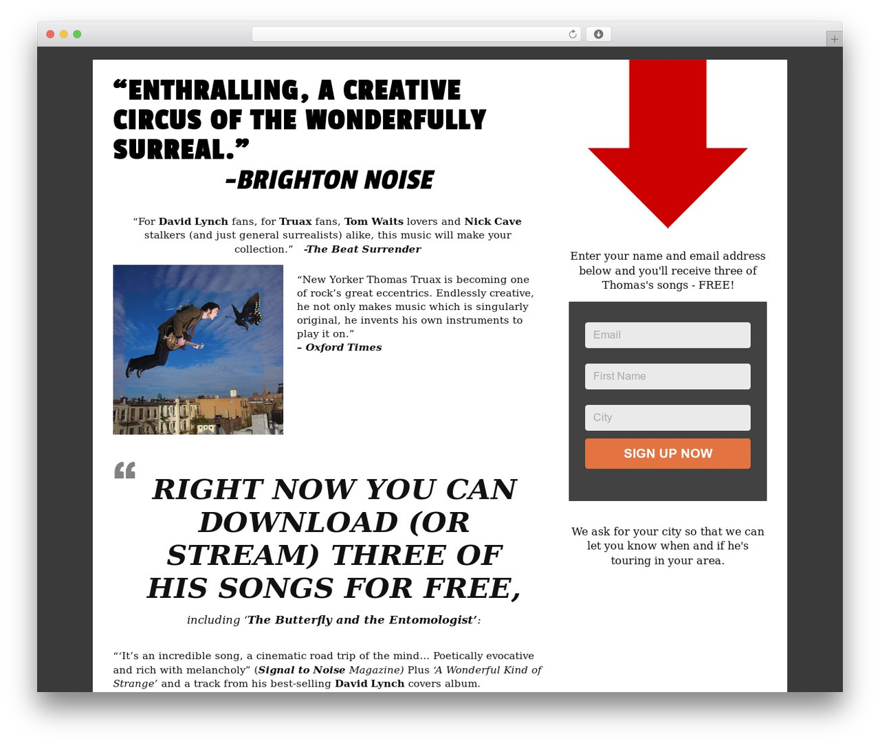 TunePipe Basic WordPress theme - thomastruaxmusic.com