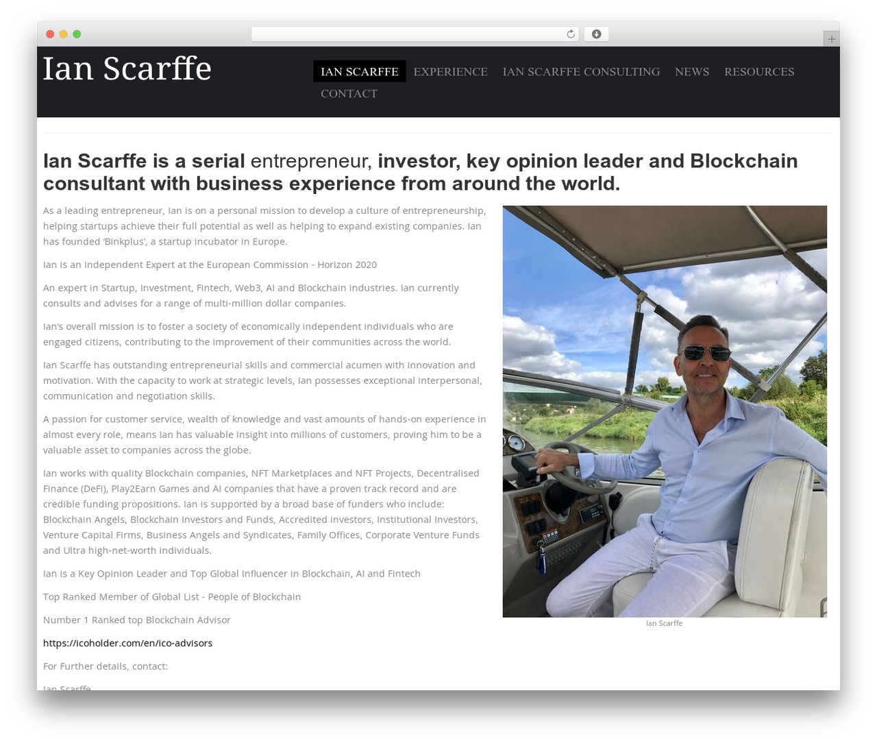 cherry WordPress theme - ianscarffe.com
