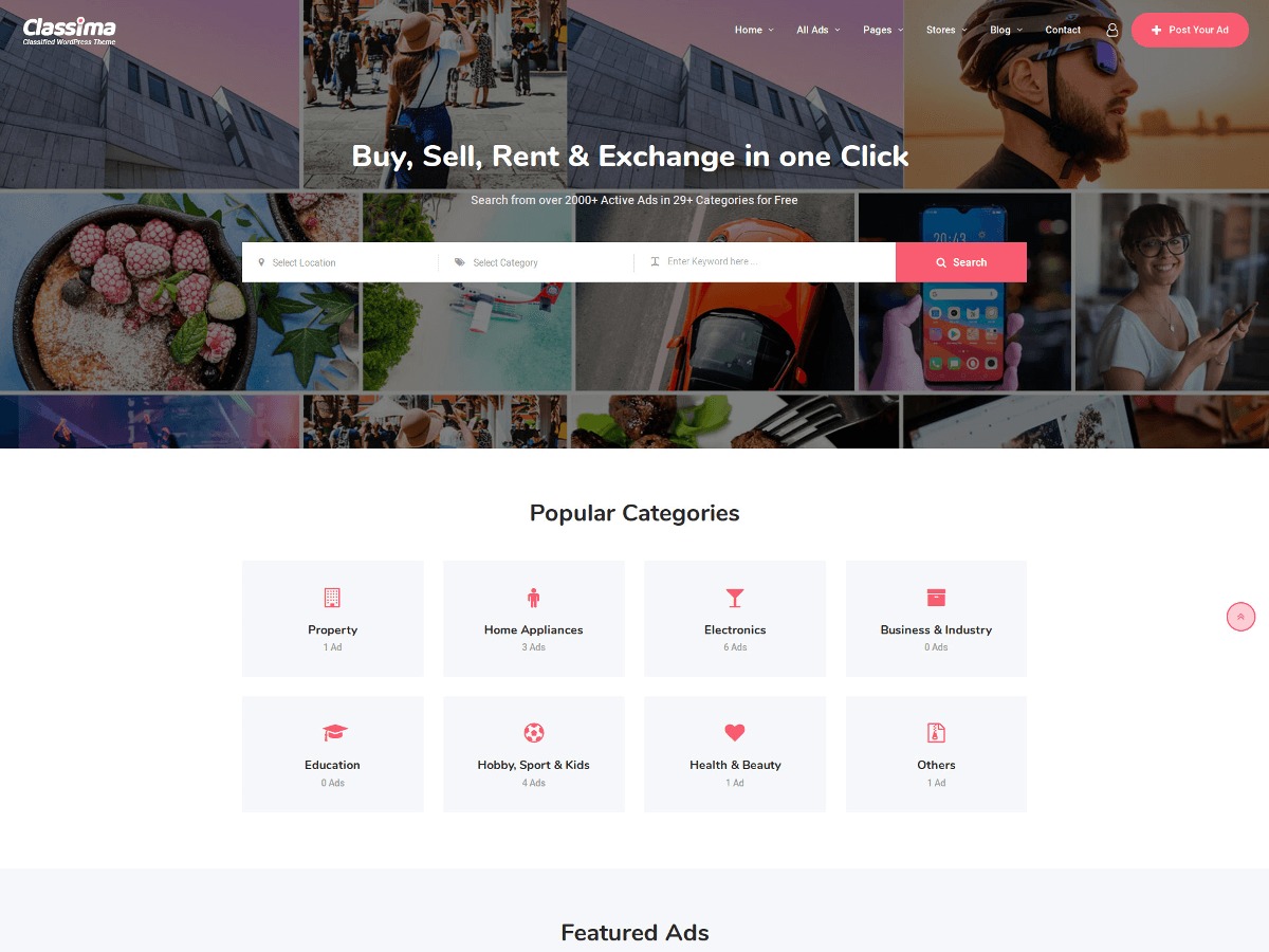 Classima WordPress website theme Classima WordPress website theme