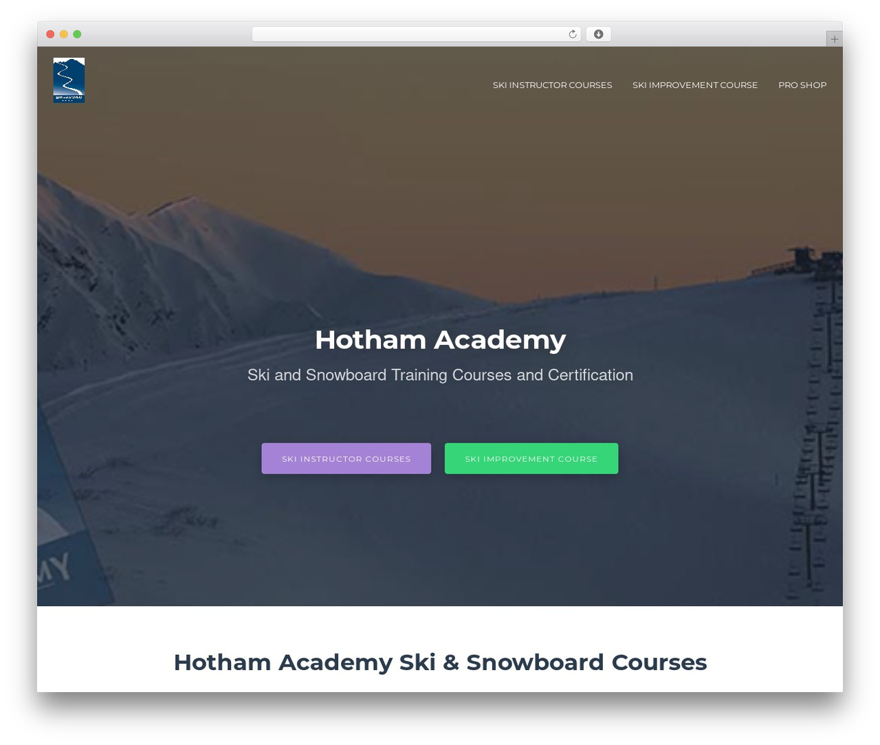 Tempo WordPress theme - skiingacademy.com