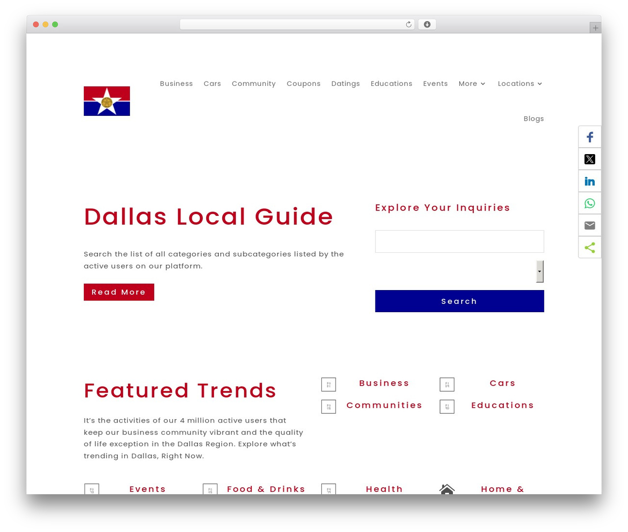 Divi theme WordPress - dallaslocalguide.com