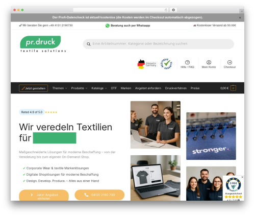 Shoptimizer WordPress ecommerce theme - prdruck.com