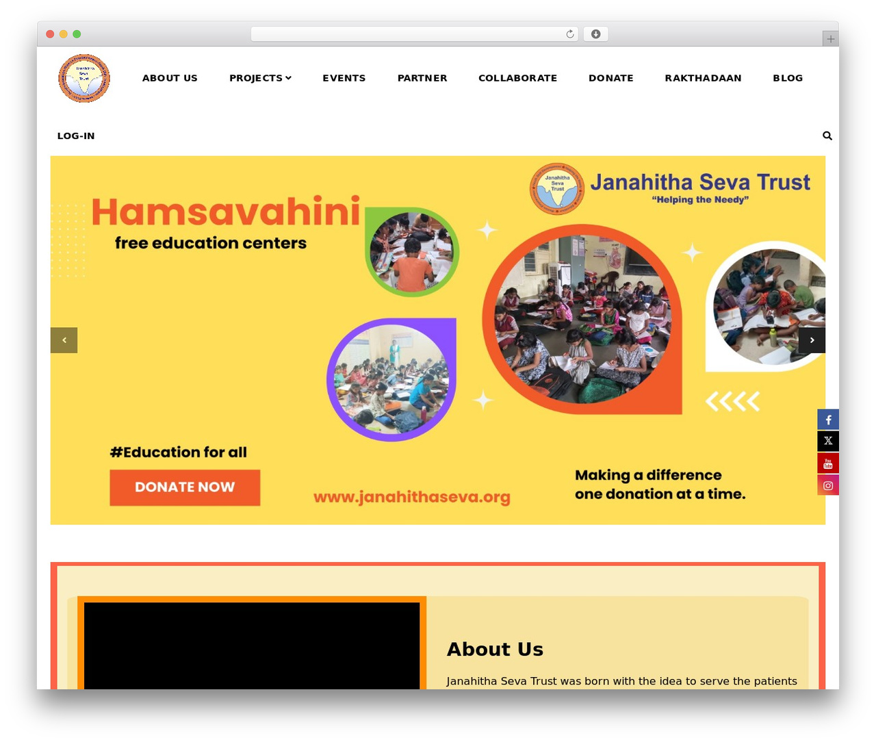 WordPress website theme Construction Light - janahithaseva.org