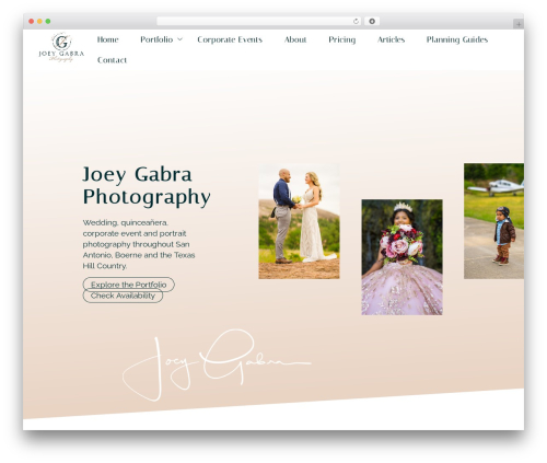 Barebones WordPress theme - joeygabraphotography.com