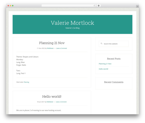 Genesis WordPress blog theme - valmortlock.com