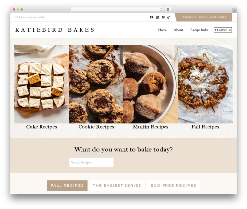 Kadence free WordPress theme - katiebirdbakes.com