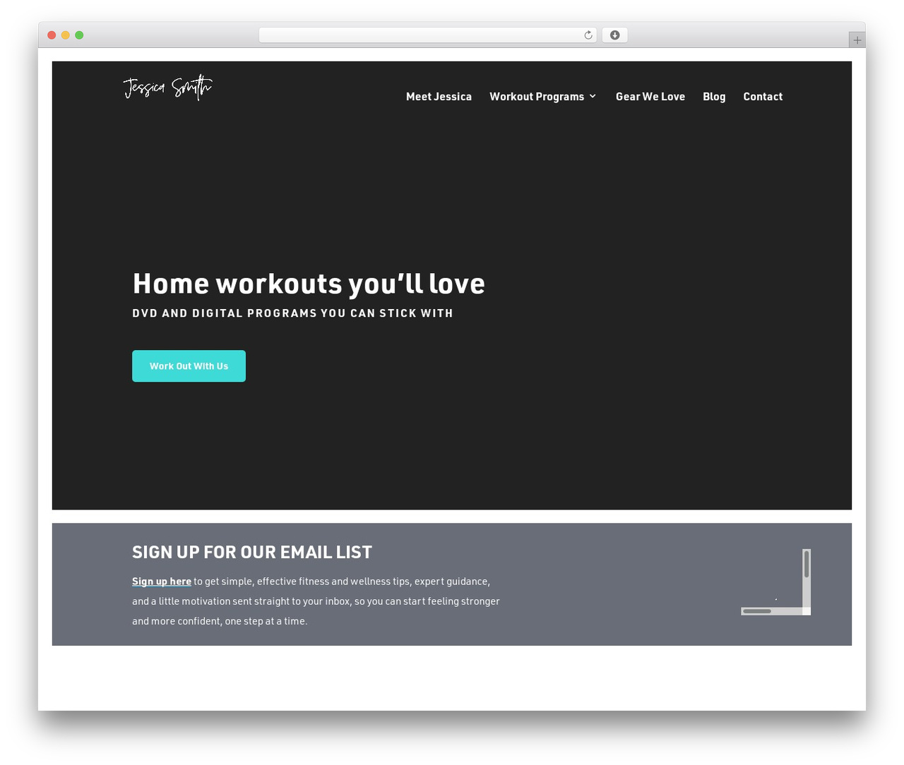 Divi theme WordPress - jessicasmithtv.com