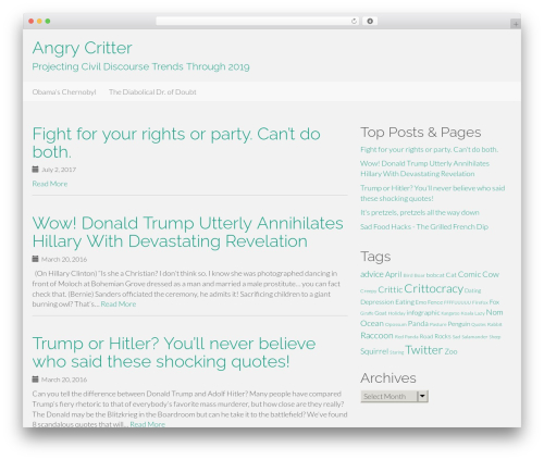 Flat Bootstrap WordPress theme - angrycritter.com