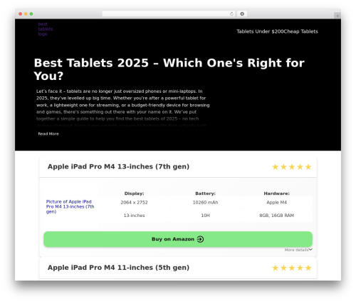 WordPress theme Tablets Theme - best-tablets.com