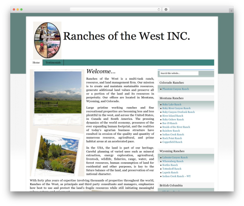 Catalyst top WordPress theme - ranchesofthewestinc.com