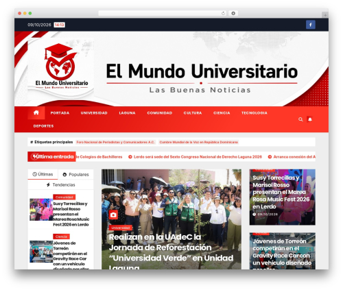 Newstack newspaper WordPress theme - elmundouniversitario.com