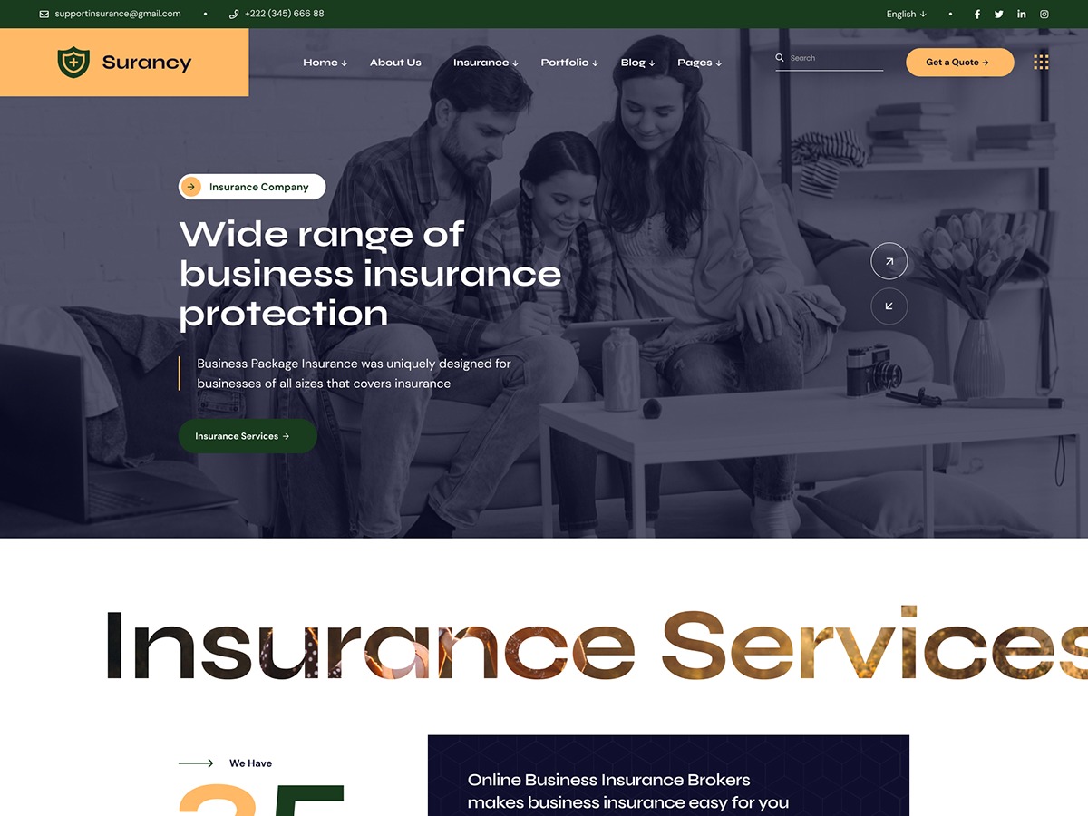 Surancy WordPress theme