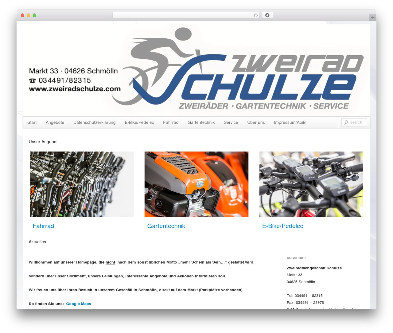 Boot Store WordPress theme - zweirad-schulze.com