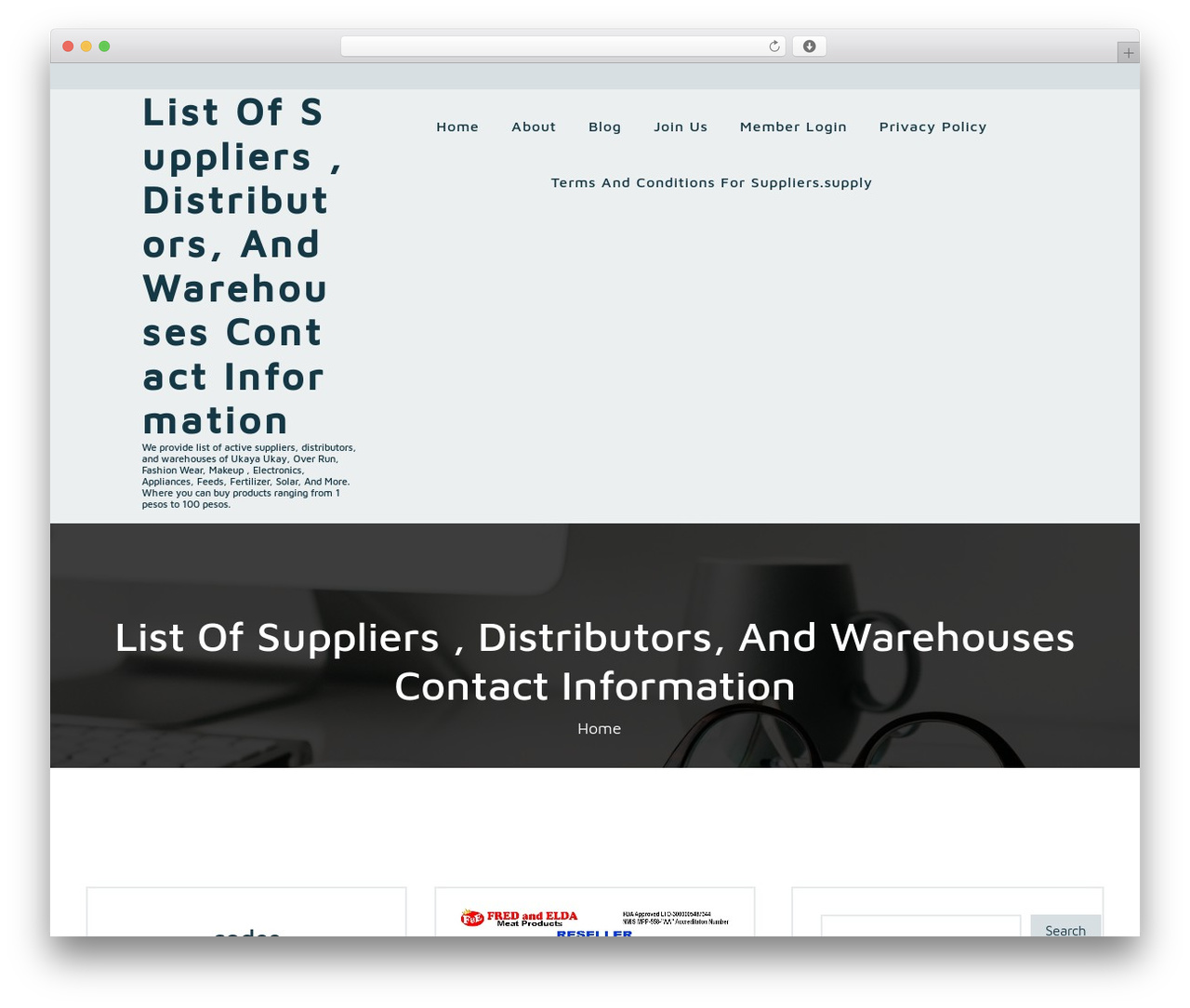 Teczilla WordPress theme - suppliers.supply