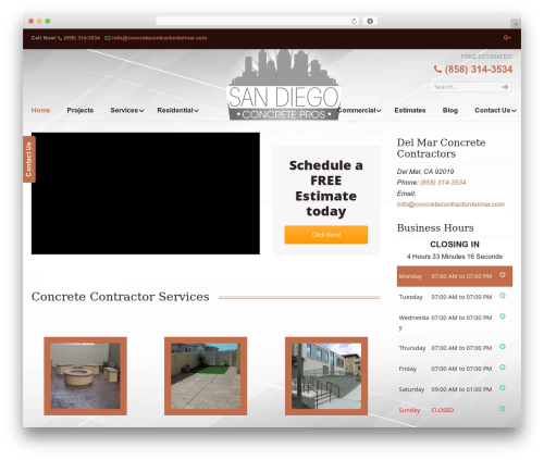 Business opening hours pro WordPress plugin - concretecontractordelmar.com