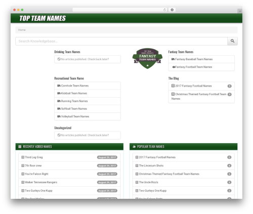 WordPress theme WP Knowledge Base - topteamnames.com