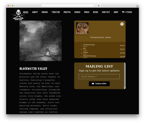 Qode music WordPress plugin - sunfire-music.com