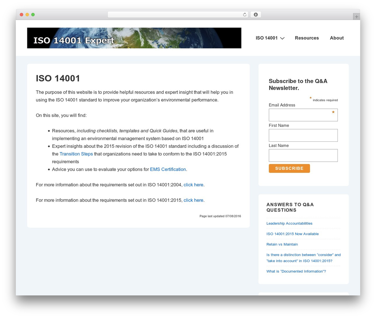 Theme WordPress Responsive - iso14001expert.com