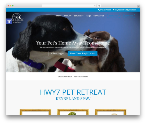WordPress theme Divi - hwy7petretreat.com