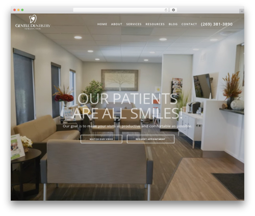 Grandy WordPress theme design - www.gentledentistrykzoo.com
