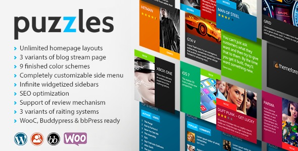 Puzzles WordPress page template