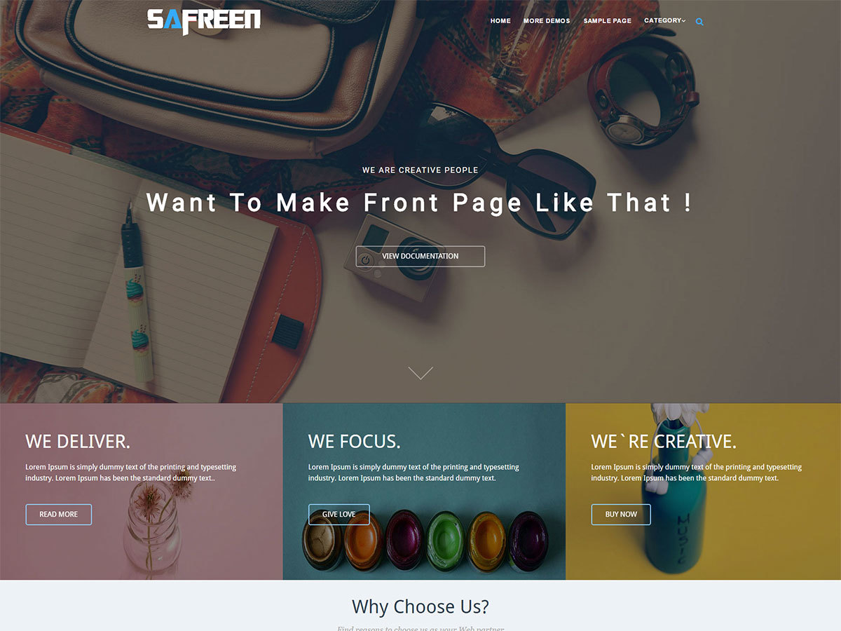 Safreen WordPress landing page builder